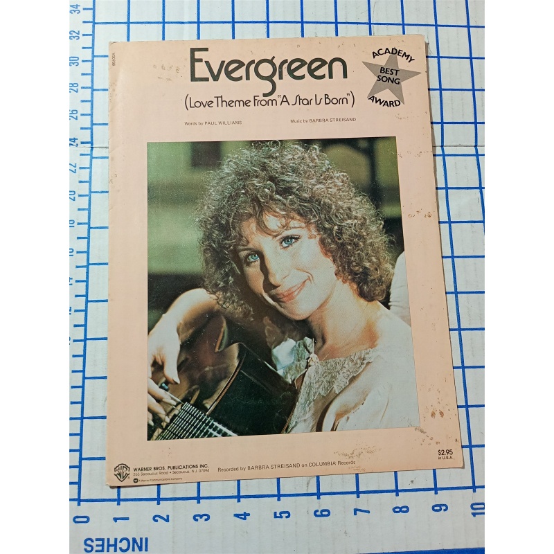 Evergreen Sheet Music Love Theme from A Star Is Born Streisand