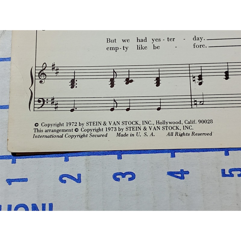 Touch Me in The Morning Diana Ross Vintage Sheet Music 1973