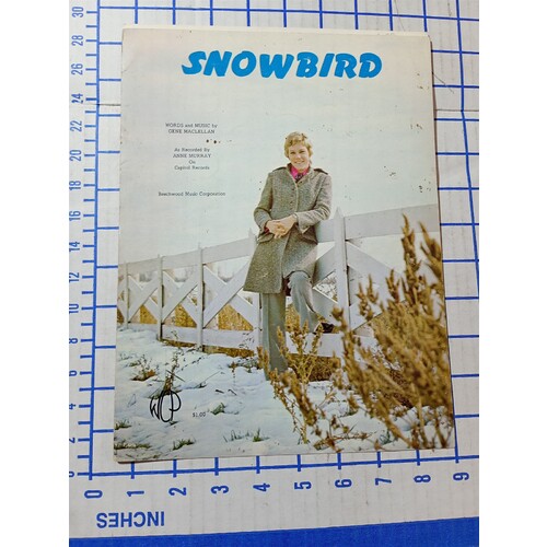 Snowbird Anne Murray Gene Maclellan 1970s Vintage Sheet Music