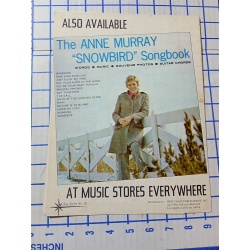 Snowbird Anne Murray Gene Maclellan 1970s Vintage Sheet Music