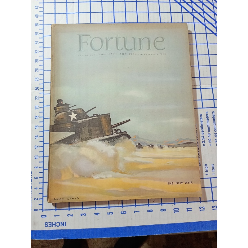 1943 JANUARY FORTUNE MAGAZINE - THE NEW A.E.F. - GREAT COVER & ADS 