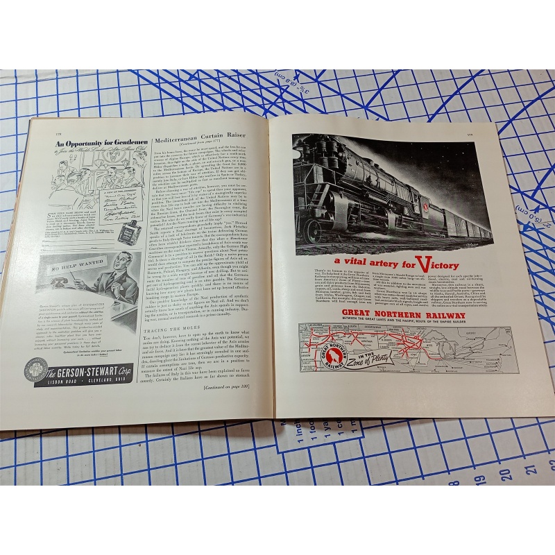 1943 JANUARY FORTUNE MAGAZINE - THE NEW A.E.F. - GREAT COVER & ADS 