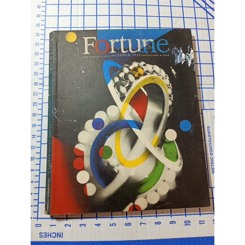 1943 OCTOBER FORTUNE MAGAZINE - GREAT COVER & ADS