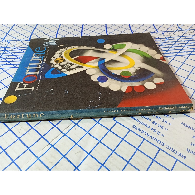 1943 OCTOBER FORTUNE MAGAZINE - GREAT COVER & ADS