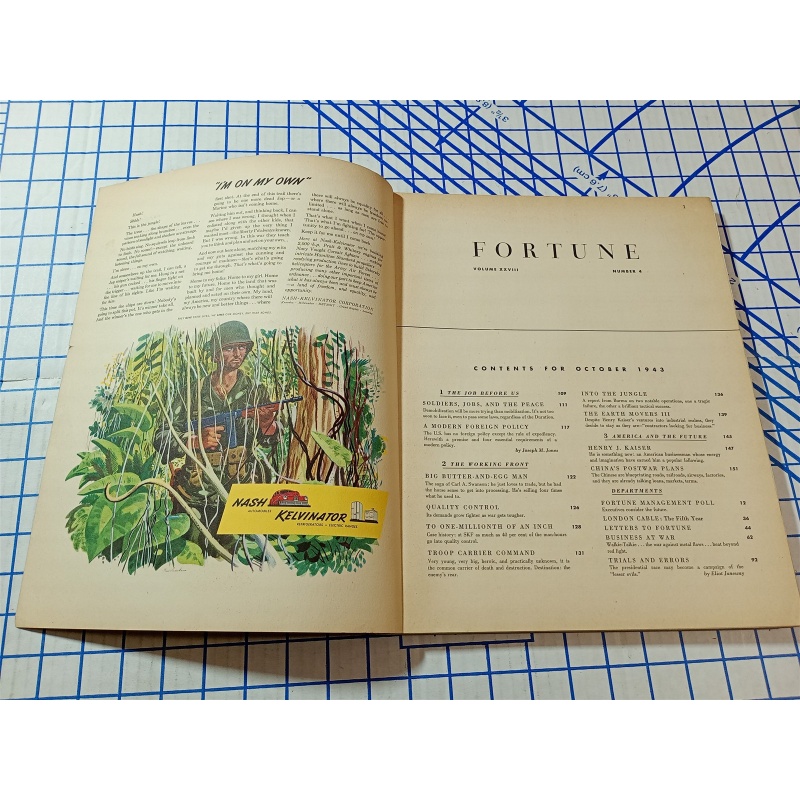 1943 OCTOBER FORTUNE MAGAZINE - GREAT COVER & ADS