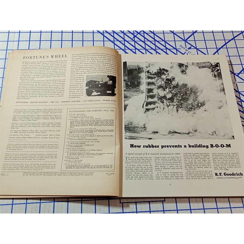 1943 OCTOBER FORTUNE MAGAZINE - GREAT COVER & ADS