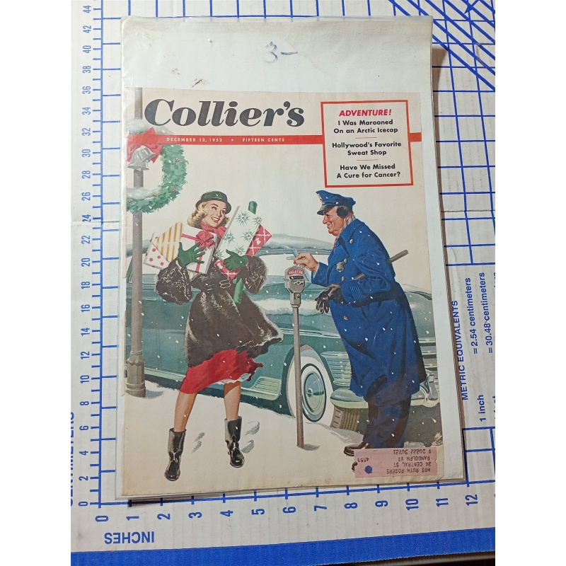 1952 DECEMBER 13 COLLIERS MAGAZINE - NICE CHRISTMAS FRONT COVER