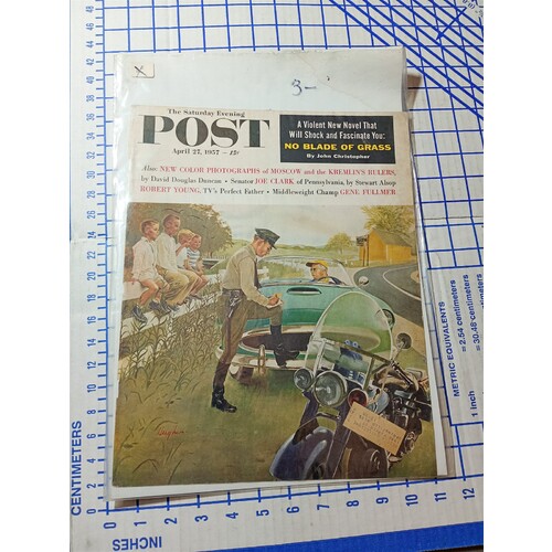 1957 APRIL 27 THE SATURDAY EVENING POST MAGAZINE - ILLUSTRATED COVER