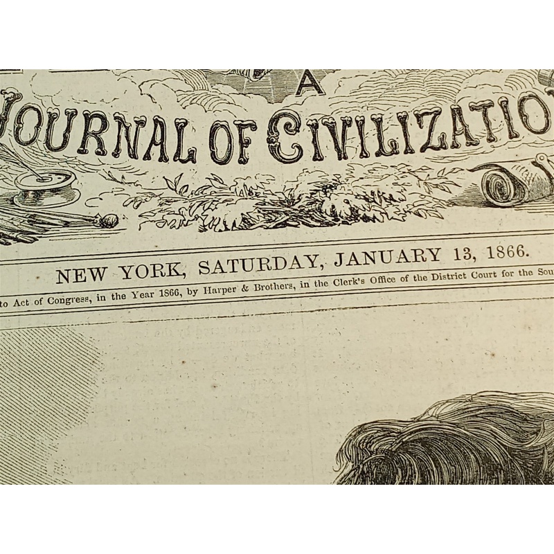 HARPERS WEEKLY JOURNAL OF CIVILIZATION NEW YORK SATURDAY JANUARY 13, 1866