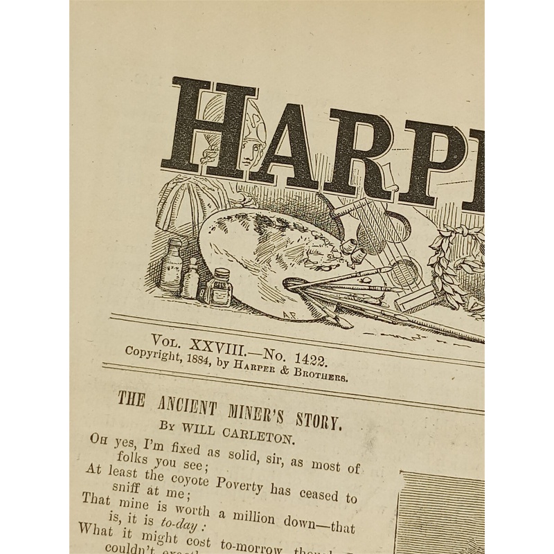 HARPERS WEEKLY JOURNAL OF CIVILIZATION NEW YORK SATURDAY MARCH 22, 1884