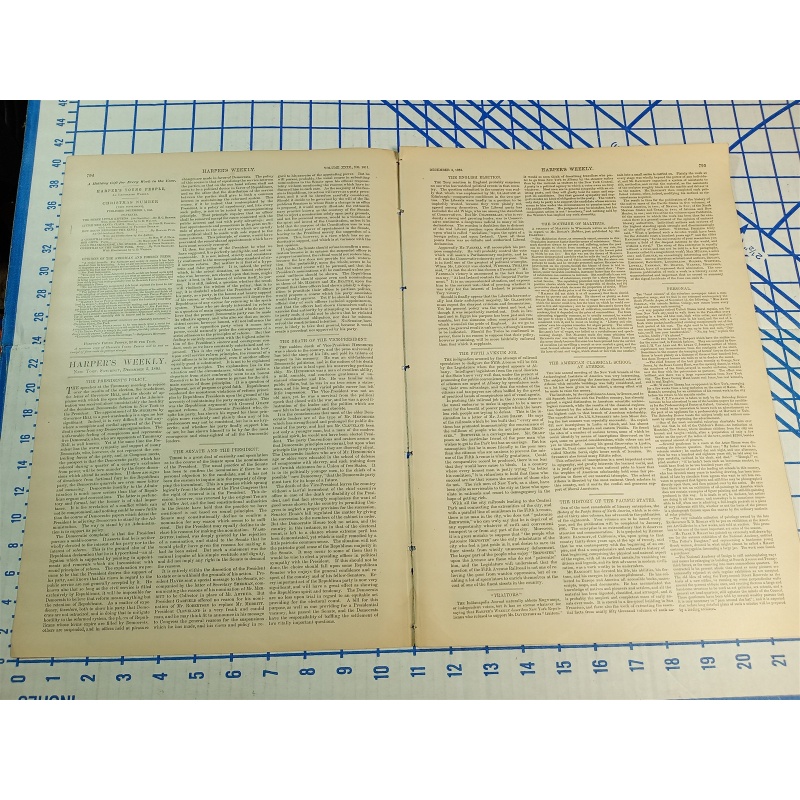 HARPERS WEEKLY JOURNAL OF CIVILIZATION NEW YORK SATURDAY DECEMBER 5, 1885