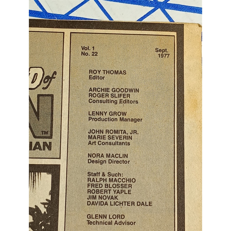 The Savage Sword Of Conan The Barbarian Vol 1 #22: Marvel Comics Sept 1977