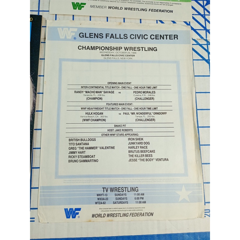 WWF WWE Program Volume 140 Hulk Hogan Superstar Tonga Kid Bob Orton Savage Snake