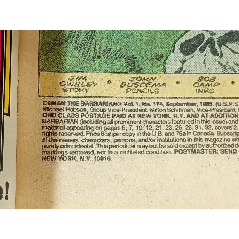 Conan the Barbarian #174 (Marvel Comics September 1985)