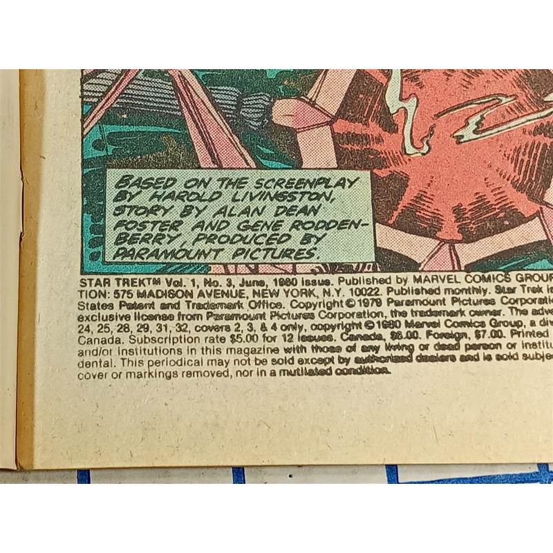 Star Trek: The Motion Picture June NO. 3 Marvel Comics Group