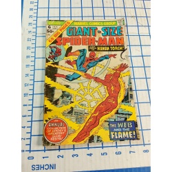 MARVEL 6 , 68 BIG PAGES GIANT -SIZE SPIDER-MAN , HUMAN TORCH