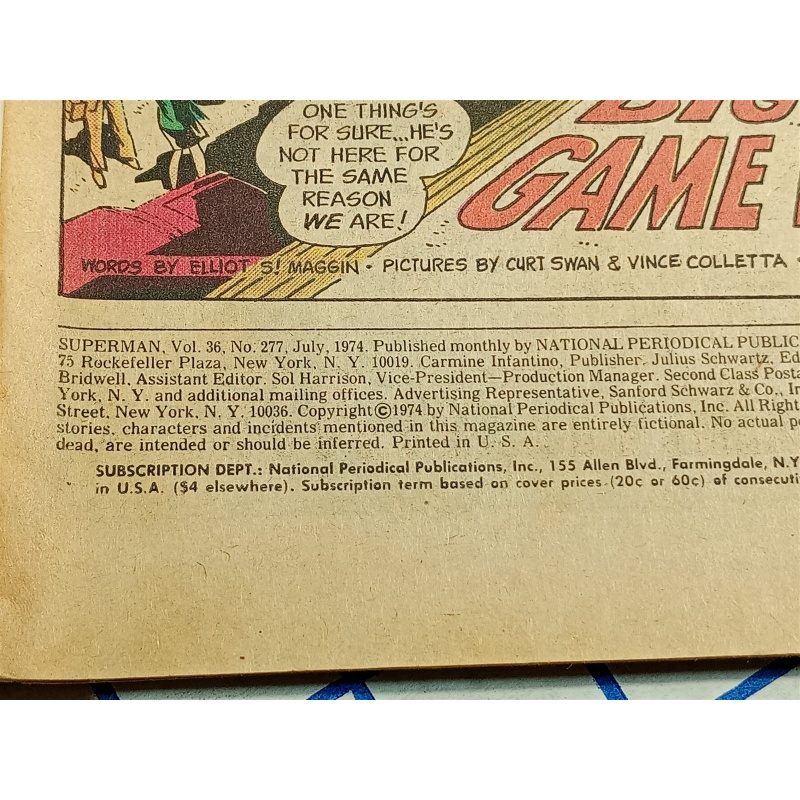 The Amazing World of Superman #277 1974 DC Comic Book