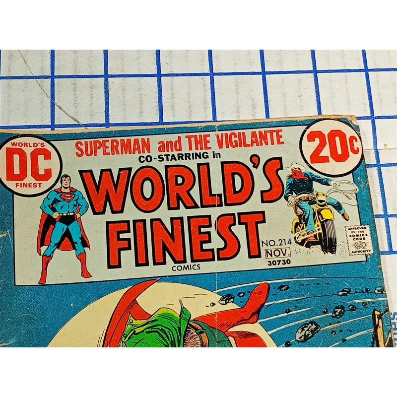 1972 DC Comics Worlds Finest #214 Starring Superman & The Vigilante