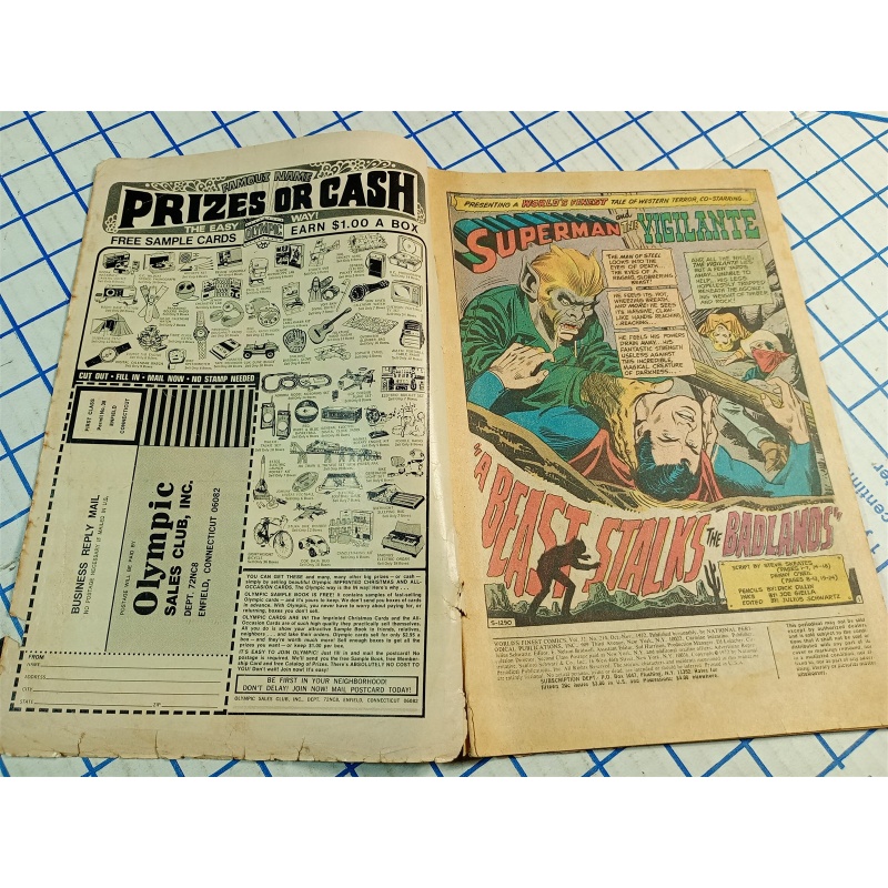 1972 DC Comics Worlds Finest #214 Starring Superman & The Vigilante