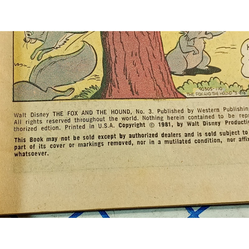 1981 The Fox and the Hound Issue #2 Whitman - Comic Book 
