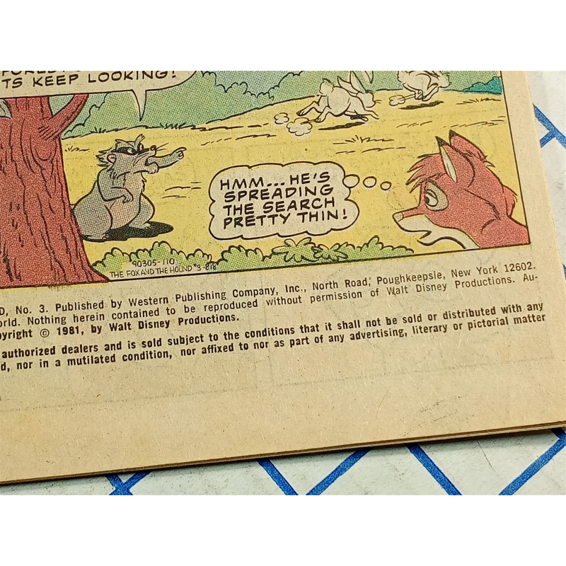 1981 The Fox and the Hound Issue #2 Whitman - Comic Book 