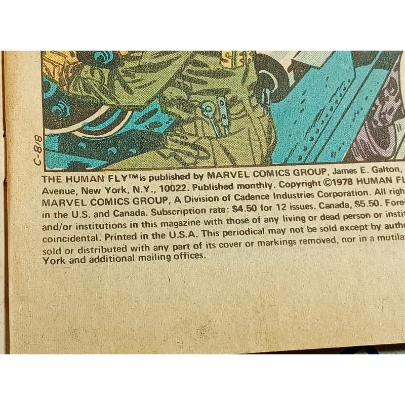 Marvel Comics The Human Fly #12, AUG 1978 