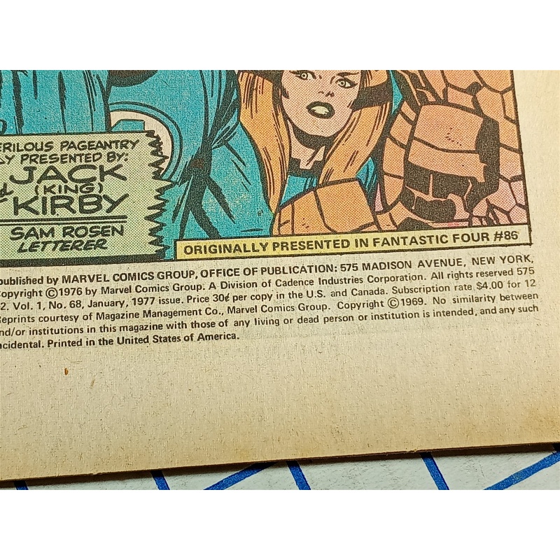MARVEL STARRING THE FANTASTIC FOUR VOL. 1 NO. 68 1976