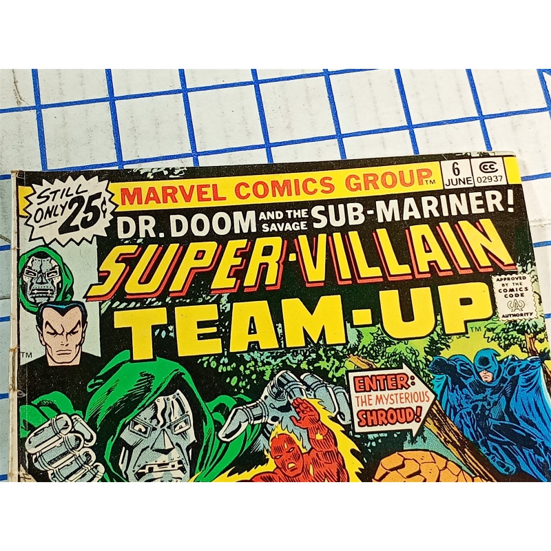 Super Villain Team-Up #6 MARVEL COMIC BOOK Dr. Doom & Sub-Mariner 1976 