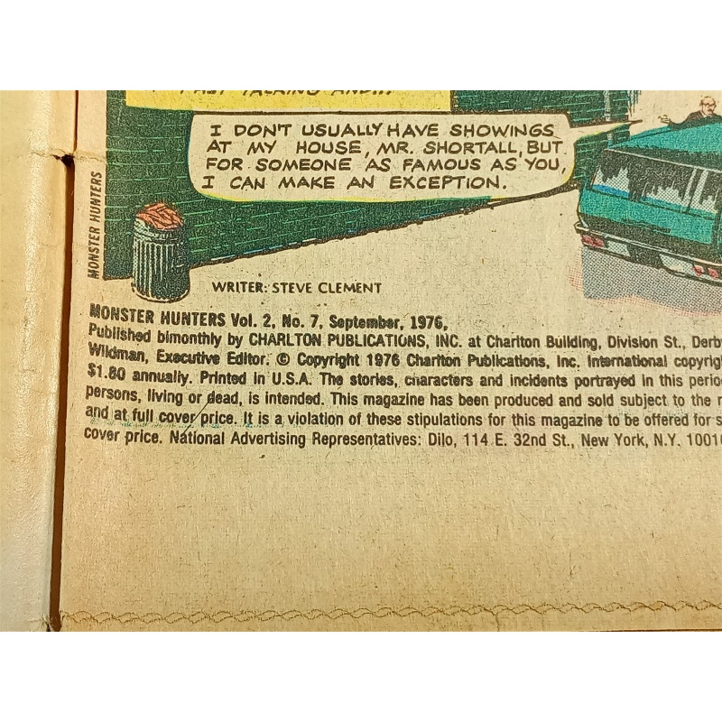 MONSTER HUNTERS # 7 CHARLTON COMIC 1976 