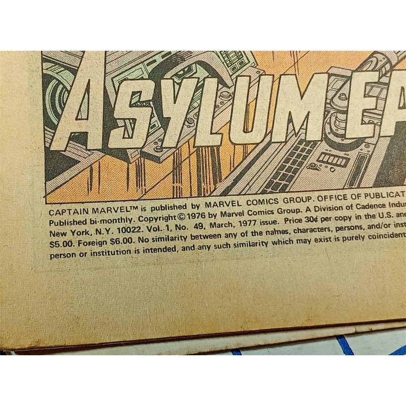 Captain Marvel #49 Marvel Comic Book 1976