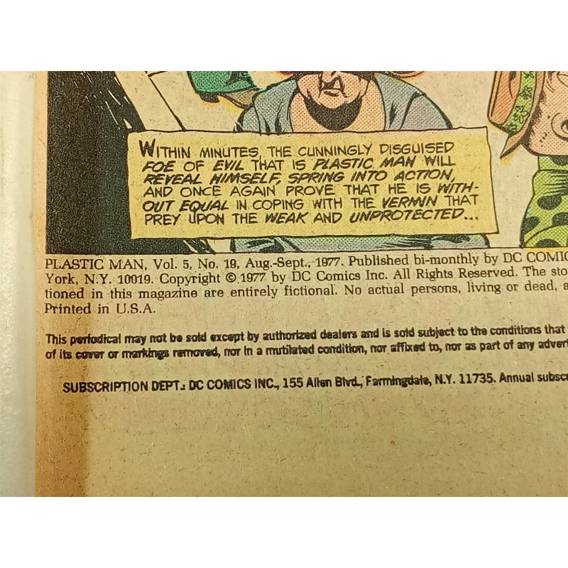Plastic Man #19 (Aug-Sep 1977, DC COMICS