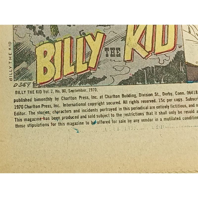 1970 Billy the Kid #80 Charlton Comic