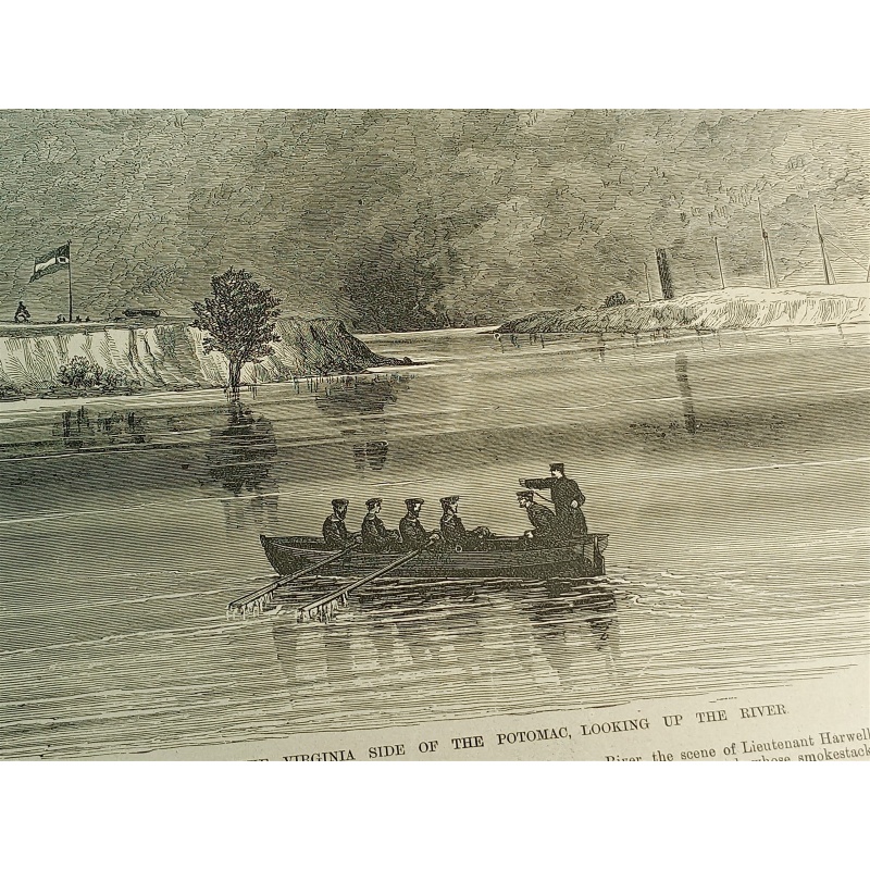 1800s Engraving 2 sided - GEN. MANSFIELD LYON BEN MCULLOCH FRANZ SIGAL POTOMAC