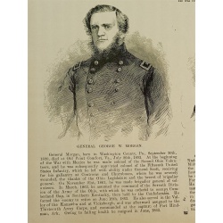 1800s Engraving 2 sided HEADQUATERS COMMANDED BY GENERAL GRANT THE MISSISSIPPI