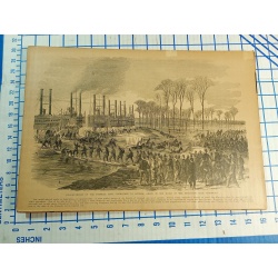 1800s Engraving 2 sided HEADQUATERS COMMANDED BY GENERAL GRANT THE MISSISSIPPI