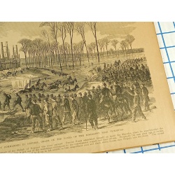 1800s Engraving 2 sided HEADQUATERS COMMANDED BY GENERAL GRANT THE MISSISSIPPI