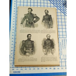 1800s Engraving 2 sided NEGLEY, MCDOWELL ROSECRANS GARRISON OCTOBER 25TH 1861