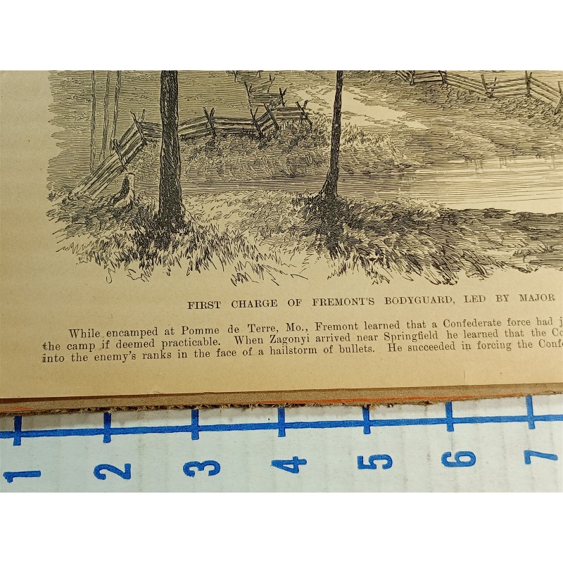 1800s Engraving 2 sided NEGLEY, MCDOWELL ROSECRANS GARRISON OCTOBER 25TH 1861