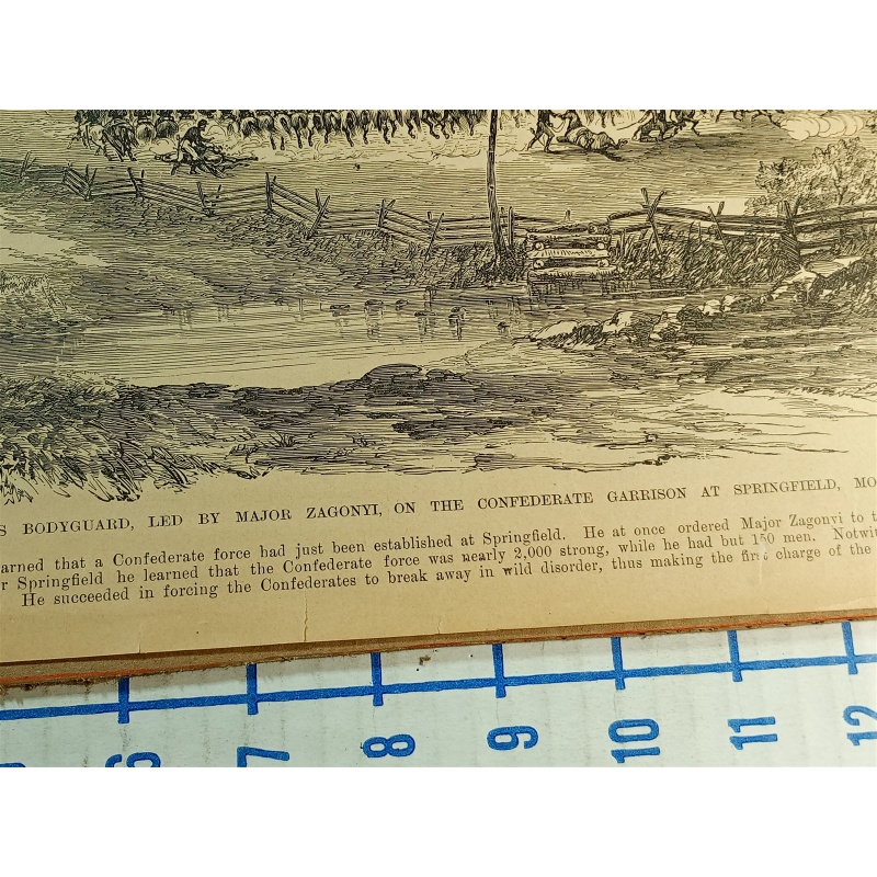 1800s Engraving 2 sided NEGLEY, MCDOWELL ROSECRANS GARRISON OCTOBER 25TH 1861