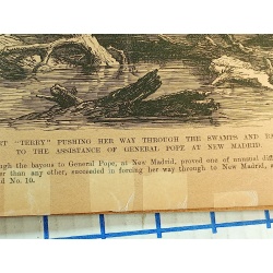 1885 Engraving 2 sided - General Philip Sheridan Commander-in-Chief of the Army