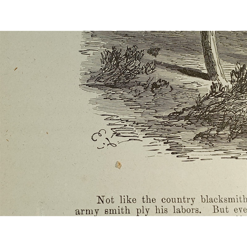 1800s Engraving 2 sided CIVIL WAR; FORT DE RUSSY, LA 1864 Andrew Jackson Smith