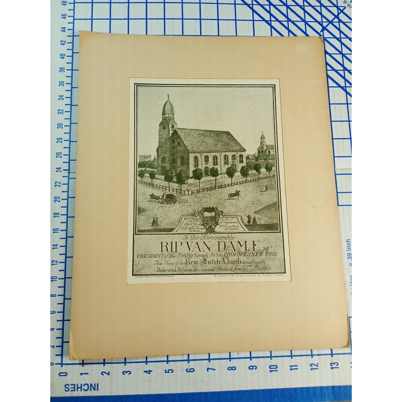 TO THE HONOURABLE RIP VAN DAM MAGAZINE ENGRAVING 1900 BY APPLETON AND COMPANY