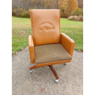 Vintage Heavy Office Reclining Chair on Wheels The Gunlocke Co. Inc Wayland, NY 