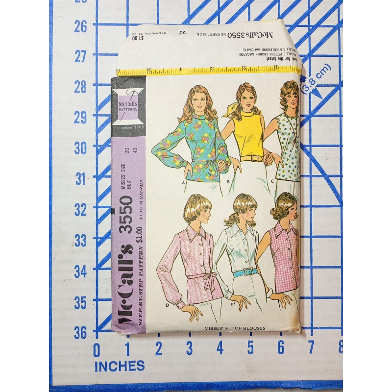 Blouse Shirt Top Tie Belt 10 McCalls 3550 Sewing Pattern Cut McCalls size 20/42