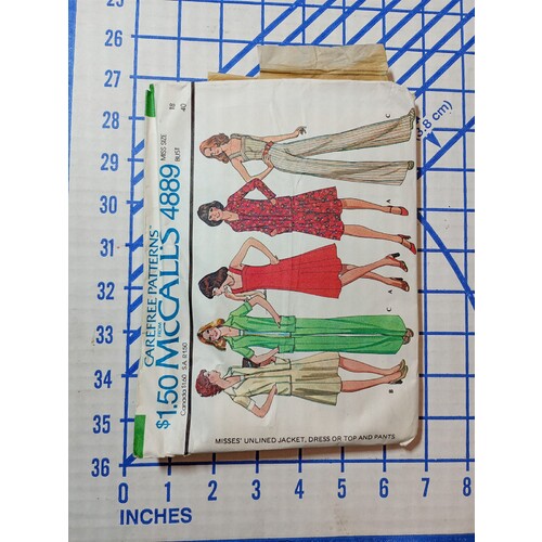 Vintage 1976 McCalls 4889 Dress Jacket Top Pants Pattern Size 18 /40