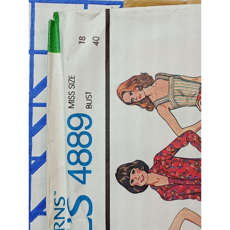 Vintage 1976 McCalls 4889 Dress Jacket Top Pants Pattern Size 18 /40