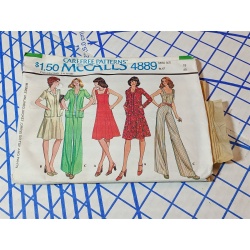Vintage 1976 McCalls 4889 Dress Jacket Top Pants Pattern Size 18 /40