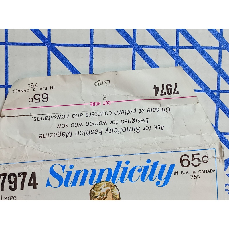 Vtg 1960s Simplicity 7974 Cobbler BBQ Butcher Apron SEWING PATTERN SZ. L 16-18