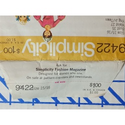SIMPLICITY 9422 YNG JR/ TEEN SIZE 15/16