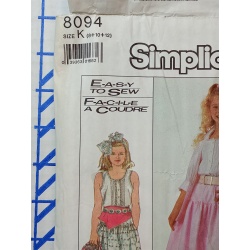Simplicity 8094 Vintage Sewing Pattern Girls Size K 8 ,10, 12 Skirt Cami Shirt